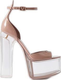 Formal Leather Sandals With Translucent Outsole, Luxury High Heels With Translucent Outsole, Luxury Heels With Translucent Outsole For Summer, Valentino Garavani Shoes, Leather Platform Sandals, Antique Roses, Net A Porter, Valentino Garavani, Platform Sandals