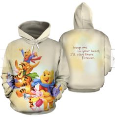 Winnie The Pooh Hoodie, Keep Me In Your Heart, Stay Forever, Unisex Design, Womens Tank, Pocket Pouch, Mens Tank Tops, Kids Hoodie, Winnie The Pooh