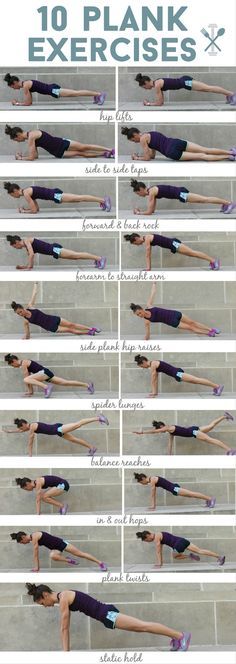 a woman doing plank exercises on her stomach with the words plank exercises written below it