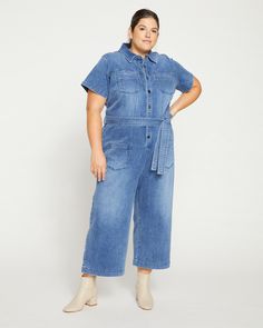 Blue Cotton Button-up Denim Jumpsuit, Cotton Denim Jumpsuit With Button Closure, Straight Leg, High-rise Denim Jumpsuit With Button Closure, High-rise Cotton Denim Jumpsuit With Button Closure, Puffer Vest Fashion, Denim Coverall, Non-stretch Denim Jumpsuit With Button Closure, Athleisure Pants, Denim Workwear