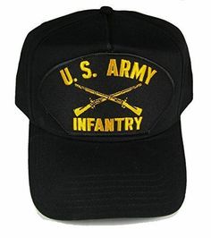 U.S. ARMY INFANTRY Hat with the CROSSED RIFLES INSIGNIA cap Black Golf Style Hat. - Size 1 Fits Most Veteran Owned and Operated Business Military Style Trucker Hat With Curved Brim, Military Style Khaki Hunting Hat, Military Style Hunting Hat With Curved Brim, Military Style Trucker Hat, Us Army Infantry, Military Hunting Hat With Curved Brim, Military Snapback Hat For Outdoor, Military Cap For Hunting, Military Style Cap With Logo Patch