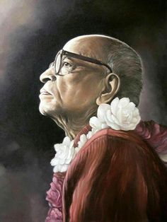 an oil painting of a man with glasses and a flower in his hair, looking up at the sky