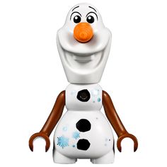 the lego movie character from disney's frozen world is shown in white and brown