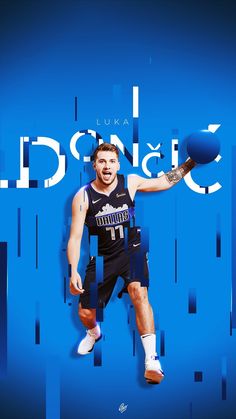 a man holding a basketball in front of a blue background with the words indiana on it