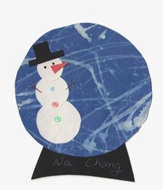 Snow Globe Paper Craft, Snow Crafts For Toddlers, Snow Globe Template, Winter Art Project, Chicka Chicka Boom Boom Activities, Snow Globe Craft, Snowman Snow Globe, Snow Globe Crafts, Globe Crafts