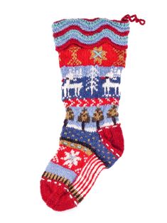 Rudolph Wool Knit Christmas Stocking Weston Table Knit Christmas Stocking, Knit Christmas, Presents Christmas, Knit Stockings, Colorful Christmas, Fair Isle Pattern, Christmas Tree Design, Holiday Stockings, Scandinavian Decor