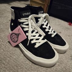 Hightop Straye Sneakers, Black And White Yin And Yang, New With Tags, Womens Size 8, Runs A Little Big Straye Shoes, Sneakers Black And White, Yin And Yang, Shoes Brand, Yin Yang, Sneakers Black, Shoe Brands, Womens Shoes Sneakers, High Tops