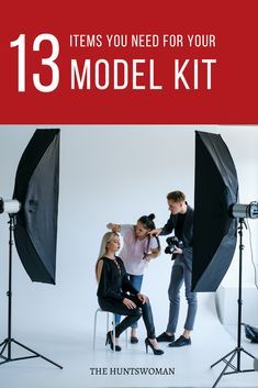 the model kit is being used to create an advertisement for photographer's studio equipment