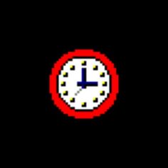 an image of a clock that appears to be pixelated