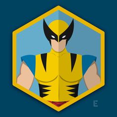 a stylized image of wolverine from the animated tv series, which appears to be in an octagon style