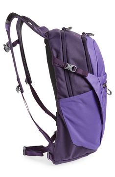 With plenty of storage compartments and a durable, water-repellent finish, this backpack is ideal for hikes and everyday use. The sturdy pack is made with bluesign®-approved recycled fabric that adds a sustainable element to the style. Two-way top zip closures Top carry handle; adjustable backpack straps with chest and waist straps Side compression straps Exterior zip and slip pockets; luggage pass-through Interior key clip; interior sleeve fits hydration reservoir or 15" laptop Durable water-re Functional Waterproof Backpack For Hiking, Functional Waterproof Hiking Backpack, Nylon Backpack With Adjustable Strap For Outdoor, Functional Backpack For Outdoor Activities In Recycled Polyester, Functional Recycled Polyester Backpack For Outdoor Activities, Functional Backpack For Outdoor Activities Made Of Recycled Polyester, Functional Hiking Backpack, Waterproof Functional Backpack For Outdoor Activities, Recycled Polyester Backpack For Outdoor Activities