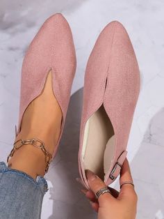 Chic and Comfortable: Women's Pointed Suede Slip-On Flat Shoes with Bu Spring Pointed Toe Flats With Buckle Closure, Casual Ballet Flats With Buckle Closure, Pointed Shoes, Comfy Flats, Chic Heels, Comfortable Style, Shoe Obsession, Elevate Your Style, Flat Shoes