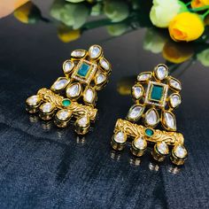 These are a beautiful pair of Earrings, made with beautifully Kundan beaded. These earrings work well with all types of clothing, whether it be formal attire or a casual party. Option 1 : Red Color (E716) Option 2 : Green Color (E717) Eye-catching and unique jewellery that will set you apart. Gift this piece to a loved one, and see their face light up with joy. Best for gifting or for personal use, wear it to any occasion and be in the spotlight. Traditional Green Beaded Earrings For Party, Traditional Green Beaded Party Earrings, Elegant Beaded Earrings For Party And Festivals, Gold Beaded Earrings For Festive Party, Gold Beaded Earrings For Party And Festive Occasions, Festive Gold Beaded Party Earrings, Elegant Festive Beaded Chandelier Earrings, Elegant Festive Beaded Earrings, Elegant Festive Beaded Earrings For Wedding