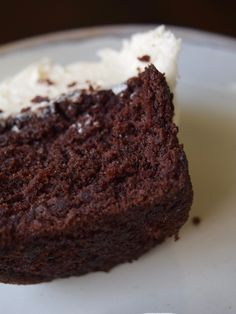 a piece of chocolate cake on a plate