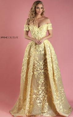 Floral Evening Gown, Short Sleeve Lace Dress, Mnm Couture, Collection Couture, Trumpet Skirt, Vestidos Vintage, Yellow Lace, A Line Gown, Lace Wedding Dress