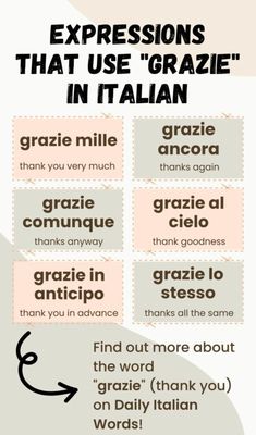 an italian language poster with the words in different languages, including one that is used to describe