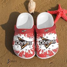 Get your product: Doritos Logo Pattern Crocs Classic Clogs Shoes In Red & White
1. PRODUCT INFORMATION:

Incredibly light and fun to wear.
Water-friendly and buoyant; weighs only ounces.
Ventilation ports add breathability and help shed water and debris.
Easy to clean and quick to dry.
Upper: Croslite.
Lining: Croslite.
Sole: Croslite.
2. SIZE CHART:
3. RETURN:
We will gladly issue you a replacement item or issue a refund back to your original form of payment for any of the following reasons:
Yo Crocband Clog, Crocs Crocband, Crocs Classic Clogs, Johnnie Walker, Wooden Shoes, Mountain Dew, Kit Kat, Logo Pattern, Clogs Shoes