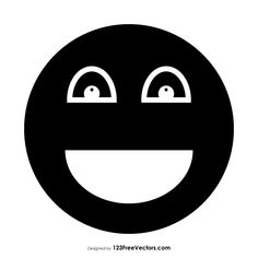 a black and white smiley face with two eyes