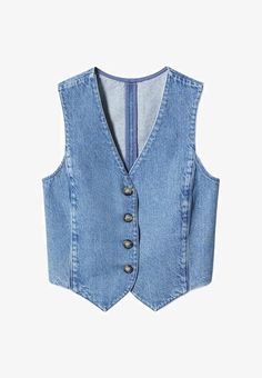 Jean Waistcoat, Como Fazer Short, Crop Denim Vest, Jeans Vest, Moda Denim, Collection Design, Circular Design