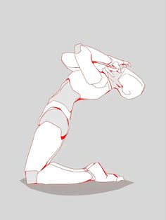 a drawing of a woman doing yoga poses with her hands behind her head and legs in the air