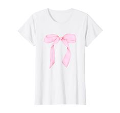 PRICES MAY VARY. Bow shirt, bow tee, cute bow shirt, cute bow tee, cute pink bow shirt, cute pink bow tee, Bow Print, coquette aesthetic, coquette style, bow, bows, bow graphic, pink bow, pink bows, pink bow print, pink bow pattern, pink bow design. Coquette style shirt, casual coquette look, casual coquette outfit, cute coquette, cute coquette look, cute coquette shirt, cute coquette outfit. Cute coquette shirt for friend, girlfriend, sister, wife, mom, aunt, or daughter. Balletcore. Lightweigh Trendy Crew Neck T-shirt With Bow, Trendy Summer T-shirt With Bow, Casual Summer T-shirt With Pink Bow, Spring Cotton T-shirt With Bow, Casual Short Sleeve T-shirt With Pink Bow, Cute Pink T-shirt With Bow, Cute Bow T-shirt For Spring, Feminine Pink Crew Neck T-shirt, Cute White Top With Bow