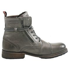 The Testosterone Shoes POOL SIDE boot is the ideal combination of utility and casually cool. Featuring a rounded toe, contrast stitching, a lace up vamp and interesting side zip detail, this boot will quickly become a favorite in your shoe collection. Size: 11.  Color: Gray.  Gender: male.  Age Group: adult. Mens Hiking Boots, Grey Heels, Ankle Shoes, Pool Side, Closed Toe Shoes, Outdoor Boots, Boots Ankle, Casual Boots, Shoe Collection