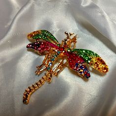 Nib Betsey Johnson Rhinestone Brooch Absolutely Gorgeous! Purple Rhinestones Brooch As A Gift, Purple Rhinestone Brooches For Gifts, Purple Rhinestone Brooches As A Gift, Purple Rhinestone Brooches As Gifts, Crystal Pins With Rhinestones For Gifts, Elegant Multicolor Rhinestone Brooches, Multicolor Rhinestones Brooches For Gifts, Multicolor Rhinestone Brooches As Gifts, Multicolor Rhinestone Brooches For Wedding