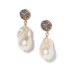 The Diamond Circle and Baroque Pearl Earrings feature baroque freshwater pearls and pave diamonds for an elegant, sea-inspired look. Product Details AAA baroque freshwater pearl. Pave diamond. Gold-plated, sterling silver. Post back. Care Instructions Make sure cosmetics, perfumes, lotions, and oils are completely dry before putting on jewelry. Salt and chlorine water should be avoided while wearing the jewelry. Size & Fit This item is one size fits all. Shipping Details This item is made-to-ord Simple Pearl Pendant, Pave Bracelet, Single Pearl, Pearl And Diamond Necklace, Gem Earrings, Baroque Pearl Earrings, Cultured Pearl Necklace, Circle Diamond, Diamond Star