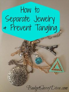 several different types of jewelry with the words how to separate jewelry and prevent tanning