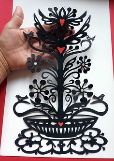 Papercut art picture of paper Original paper cut out art. Black paper cutting decor Papercutting Templates Free, Art Black Paper, Paper Cut Out Art, Papercut Art, Cut Out Art, Polish Folk Art, Paper Cutout Art, Polish Folk, Paper Cut Art