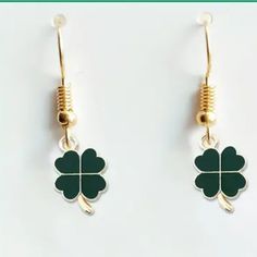 St. Patrick's Day Shamrock Earrings Shamrock Earrings, Earrings Color, Green Gold, St Patrick, St Patricks Day, Green And Gold, Jewelry Earrings, Women Jewelry, Green