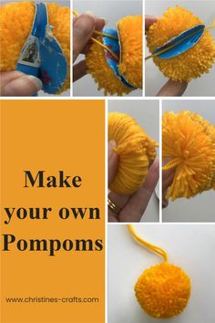 Making pompoms Pompom Maker, Dammit Doll, Cut Animals, Hat Decoration, Circle Template, Love Craft, Pom Pom Hat