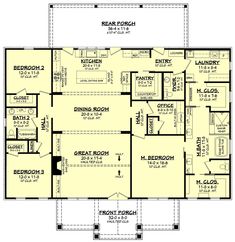 the floor plan for a two story house