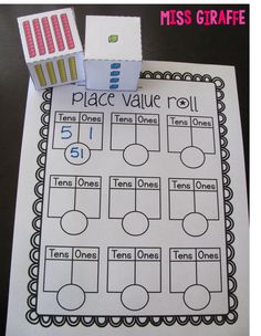 a piece of paper that says place value roll