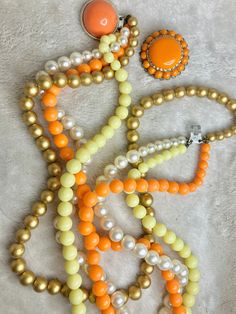 ✨ DM with any questions ✨ 🌸 vintage beaded necklace  🌸 metal clasp 🌸 yellow, gold and orange bead strands 🌸 clip on orange earring; unique in its own and matching set Earring Unique, Red Teddy Bear, Gold And Orange, Clip On Earring, Vintage Beads Necklace, Orange Earrings, Cabbage Patch Dolls, Purple Plaid, Metal Necklaces