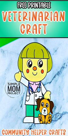 Does your toddler love their pets? Then this free printable Veterinarian Craft would be the ideal activity for them. With simple cut & paste template design, this is one of our many community helper themed crafts so they're perfect for preschoolers learning all about our amazing community helpers. Grab your free Veterinarian Community Helper Craft Template today and share in the creative fun with your little ones! Community Helper Craft, Preschool Artwork, Activities To Do At Home, Homeschool Crafts, Rainy Day Crafts