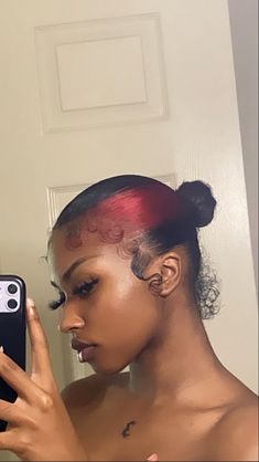 Slicked Back Hairstyles, Girl Hair Colors, Quick Natural Hair Styles, Dyed Hair Inspiration, Dyed Natural Hair, Slicked Back Hair, Pretty Hair Color, Natural Hair Styles Easy