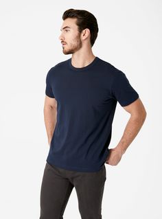 The premium SUPIMA® cotton fabric ensures superior comfort of this classic updated for today's demands. Supima Cotton, Timeless Style, Men's T Shirt, Cotton Fabric, Crew Neck, Mens Tshirts, Mens Tops, Fabric, T Shirt