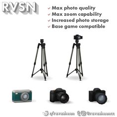 the camera and tripod are shown in this advertment for rayns photography