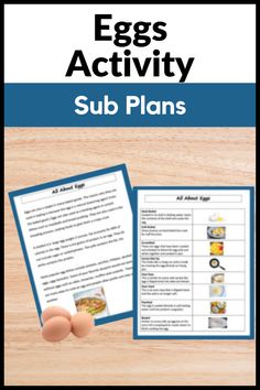 an egg is shown next to the sub plans for eggs activity