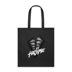 Promotional canvas tote bag | Brand: Spreadshirt | Made from 100% cotton canvas Trendy Black Bags With Logo Print, Casual Streetwear Bags With Logo Print, Casual Black Bags With Logo Print, Black Cotton Bags With Logo Print, Black Logo Canvas Tote Bag, Black Canvas Bag With Logo For Everyday, Black Canvas Shopping Bag With Logo, Black Canvas Bag With Logo, Graphic Print Tote Bag For Streetwear