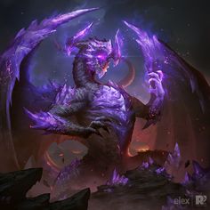 an image of a purple dragon in the dark