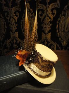 Steampunk Snail Cream Bridal Mini Top Hat by HikariDesign on Etsy, $48.00 Steampunk Snail, Bridal Mini, Chocolate Lace, Snail Cream, Steampunk Party, Steampunk Couture, Victorian Hats