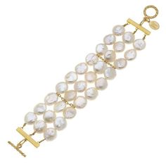 Susan Shaw, Coin Pearls, Freshwater Pearl Bracelet, 24kt Gold, San Antonio Tx, Toggle Clasp, Multi Strand, Cleaning Jewelry, Pearl Bracelet