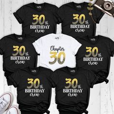 Thirtieth Birthday Crew Shirt, Chapter 30 Birthday Shirt, Thirty Birthday Party Family Tshirt, Custom Birthday Best Friend Group 1994 Shirt  Celebrate the big 3-0 in style with our Thirtieth Birthday Crew Shirt. This Chapter 30 Birthday Shirt is the perfect way to commemorate this milestone occasion. Whether you're planning a birthday party with family or a gathering with your best friends, our custom shirts are a great choice. Personalize your shirt with the year you were born for that extra sp Birthday Crew Shirts Ideas, Birthday Shirts For Adults, 1994 Shirt, Best Friend Group, Thirtieth Birthday, Birthday Best Friend, Friend Groups, Family Tshirt, 30th Birthday Shirts