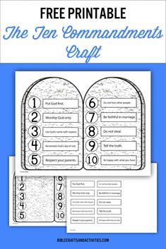 the ten commandments craft for kids to learn numbers and counting with this free printable