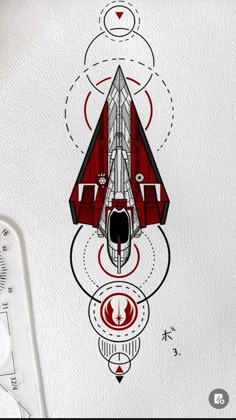 a drawing of a star wars fighter jet