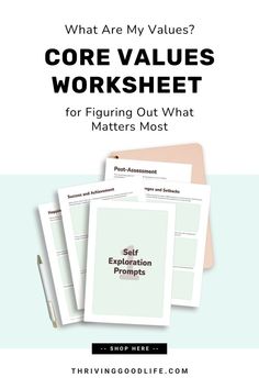 the core value worksheet for finding out what matters most