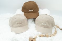 50/50 polyester/nylon corduroy Unstructured, six-panel, low-profile Pre-curved visor Tri-glide buckle closure Hat Sizing:  7 - 7 3/4 Numerical Sizes:  OSFM Gift Idea!! Pair with our Jesus + Coffee t-shirt:  https://www.etsy.com/listing/1483010314/jesus-coffee-comfort-colors-christian-t?click_key=aa2135a7b5468b4e486b7b3f9da1c3ec713b3f06%3A1483010314&click_sum=0397a24d&ref=shop_home_active_2&crt=1&sts=1 Our Pray caps are a great Christmas gift for mom, gift for wife, or gift for your best friend o Embroidered Hats Ideas, Women Baseball Hat, Richardson Hats, Christian Accessories, Christian Hats, Jesus Coffee, Women Baseball, Cross Shirts, Christian Gifts For Women