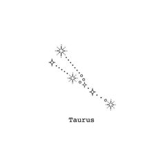 the zodiac sign taurus is depicted in black and white